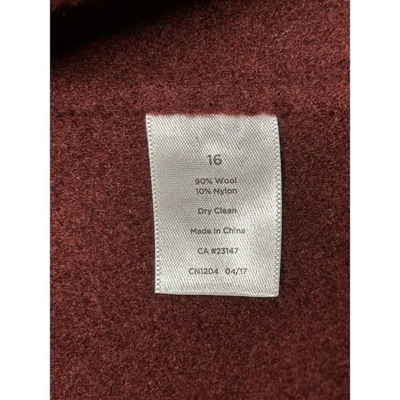 Talbots Jacket Wool Blend Red Collared Button Up Women's Size 16 - Picture 9 of 10